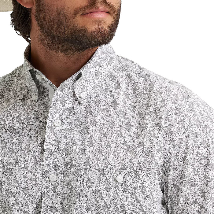 Wrangler Men's George Strait Grey & White Paisley Shirt