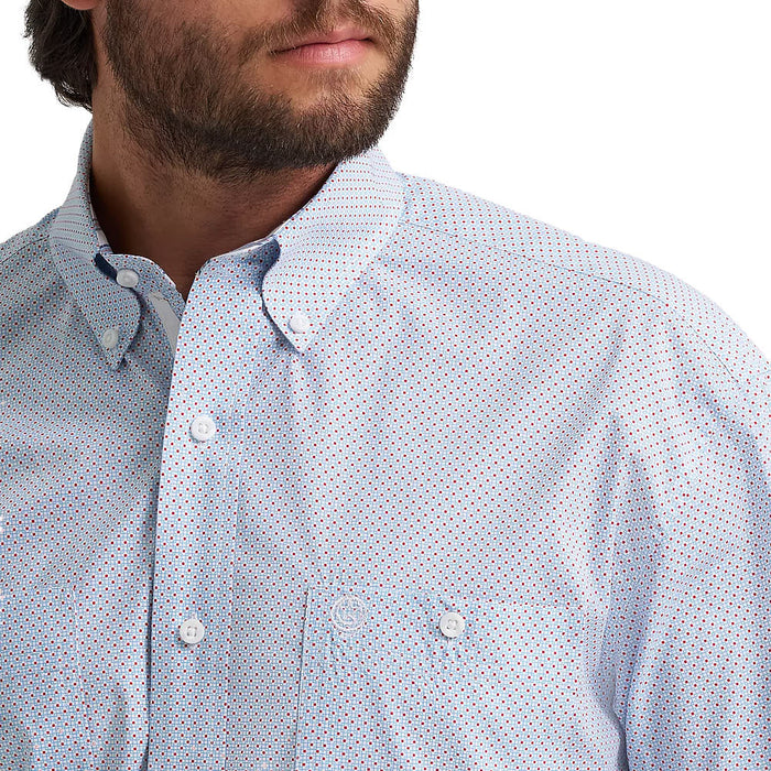 Wrangler Men's George Strait Blue & Red Print Shirt