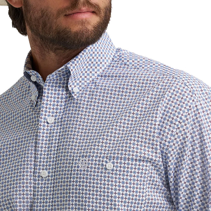 Wrangler Men's Blue Printed George Strait Shirt