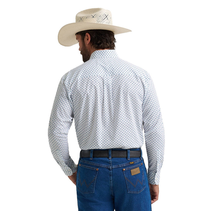 Wrangler Men's Classic Teal & White Printed Shirt