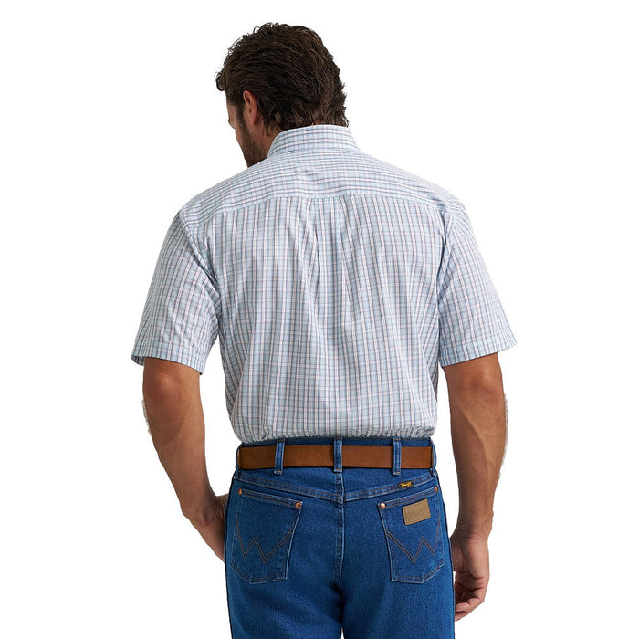 Wrangler Men's Classic Teal & White Plaid Shirt