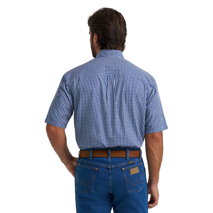 Wrangler Men's Classic Blue Plaid Button Shirt