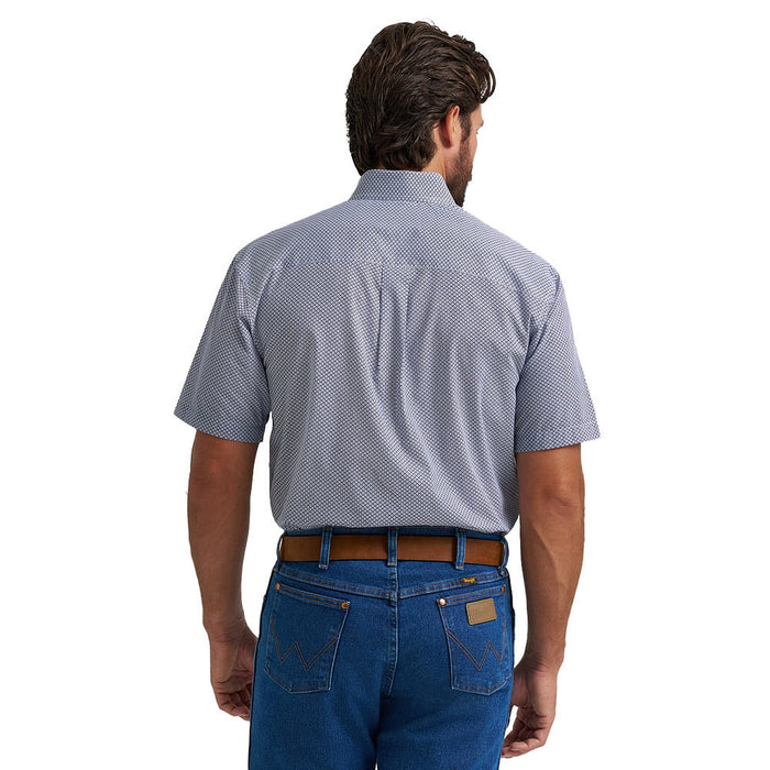 Wrangler Men's Classic Blue Print Button Shirt