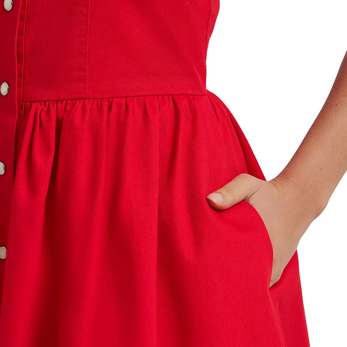Wrangler Women's Red Sleeveless Snap Dress