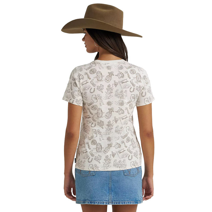 Wrangler Women's Cream Western Print Tee Shirt