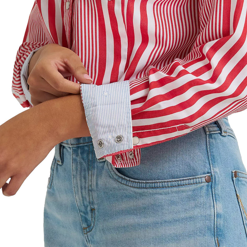 Wrangler Women's Red Stripe Western Shirt