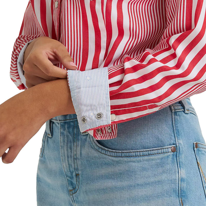 Wrangler Women's Red Stripe Western Shirt