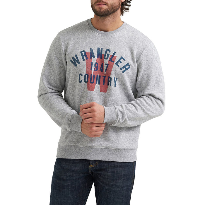 Wrangler Men's Grey Mele Heather 1947 Country Pullover