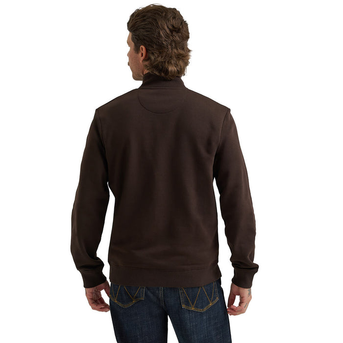 Wrangler Men's Chocolate Torte 1/4 Zip Pullover