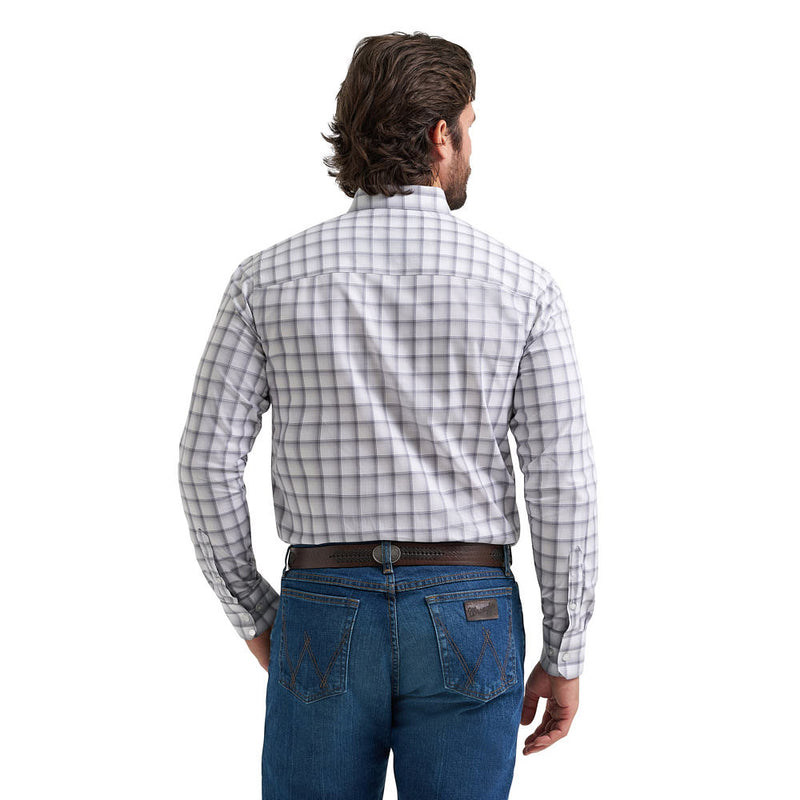 Wrangler Men's Cody Johnson Grey Plaid Shirt