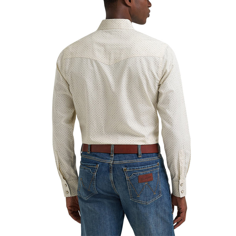 Wrangler Men's Ecru Retro Snap Shirt