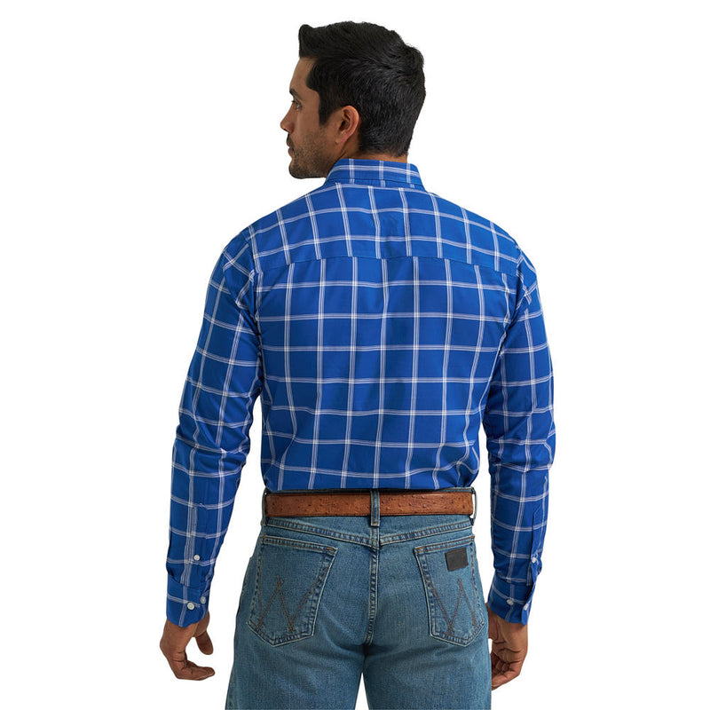 Wrangler Men's Cody Johnson Blue Plaid Shirt