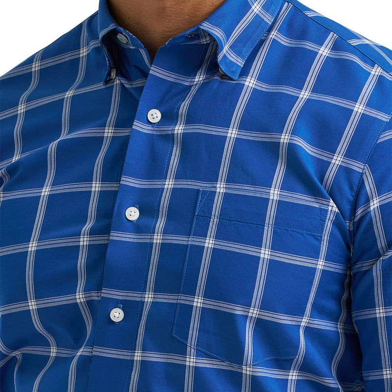 Wrangler Men's Cody Johnson Blue Plaid Shirt