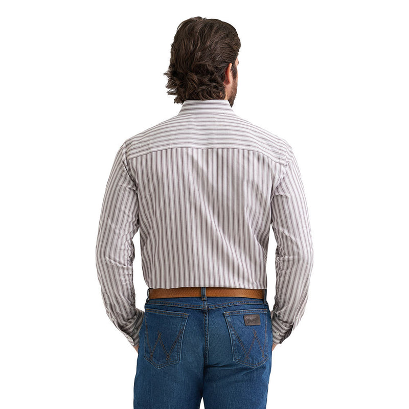 Wrangler Men's Cody Johnson Brown Stripe Print Shirt