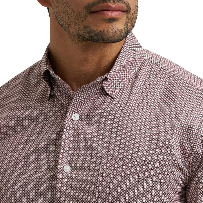 Wrangler Men's Cody Johnson Wine Geo Print Shirt