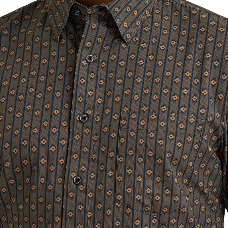 Wrangler Men's Cody Johnson Brown Performance Shirt