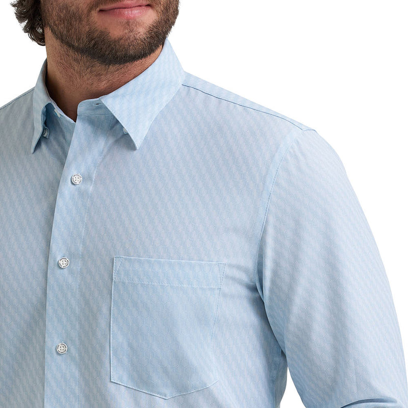 Wrangler Men's Cody Johnson Blue Performance Shirt
