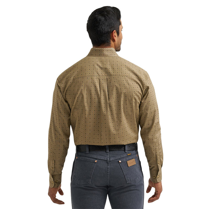 Wrangler Men's Brown Printed Classic Shirt