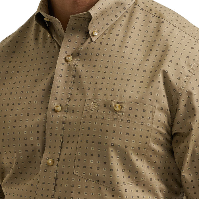 Wrangler Men's Brown Printed Classic Shirt
