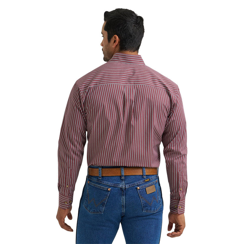 Wrangler Men's Red Striped Classic Shirt