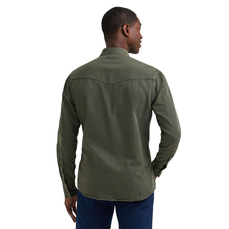 Wrangler Men's Olive Denim Shirt