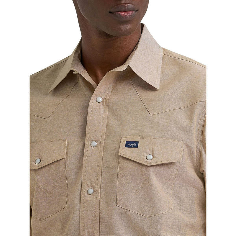Wrangler Men's Chambray Khaki Workshirt