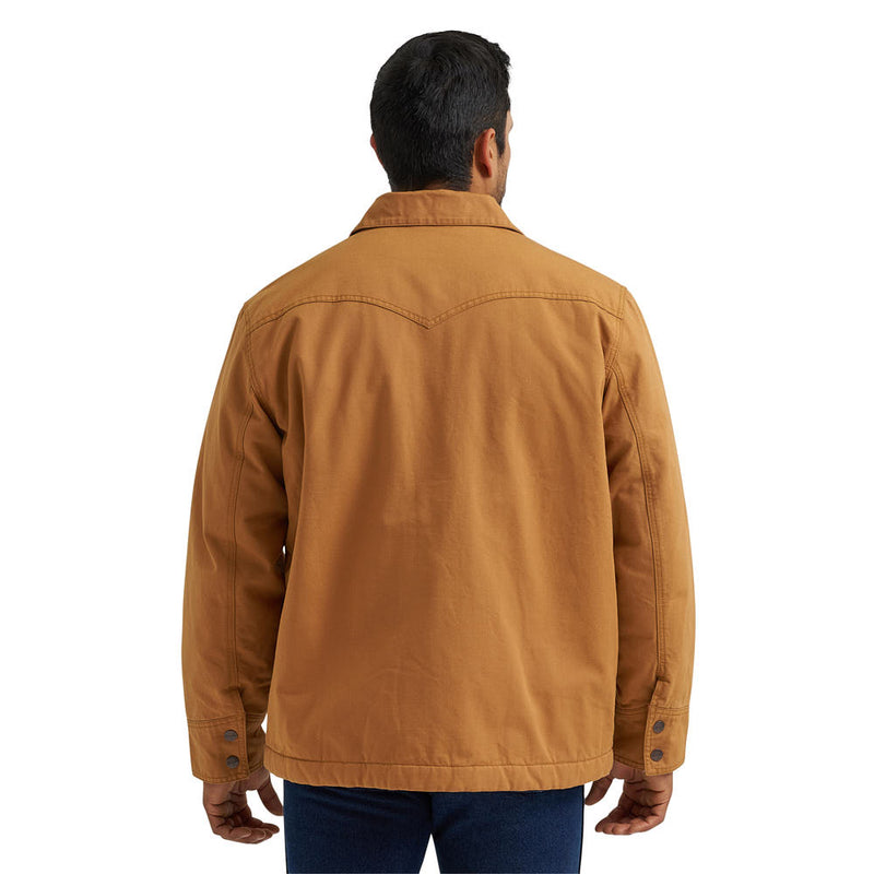 Wrangler Men's Brown Sugar Flannel Lined Barn Coat