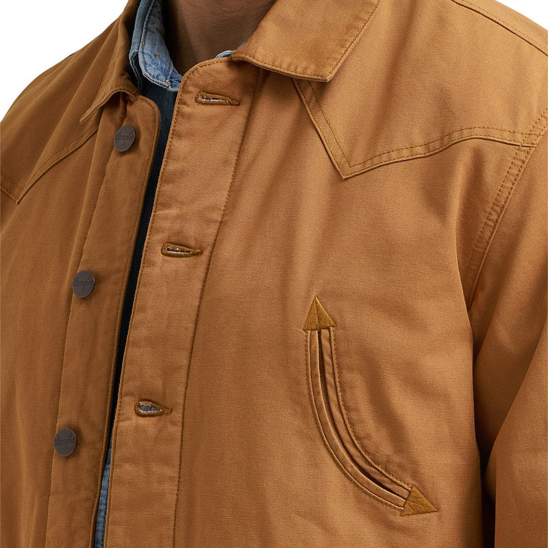 Wrangler Men's Brown Sugar Flannel Lined Barn Coat