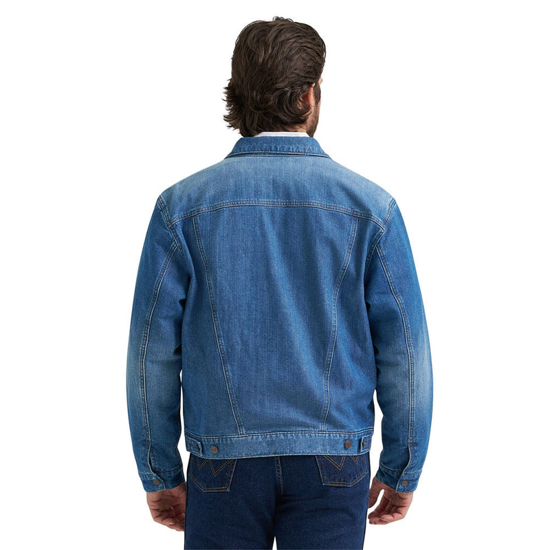 Wrangler Men's Blue Indigo Cowboy Flannel Lined Jacket