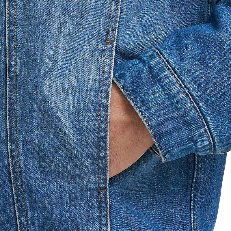Wrangler Men's Blue Indigo Cowboy Flannel Lined Jacket