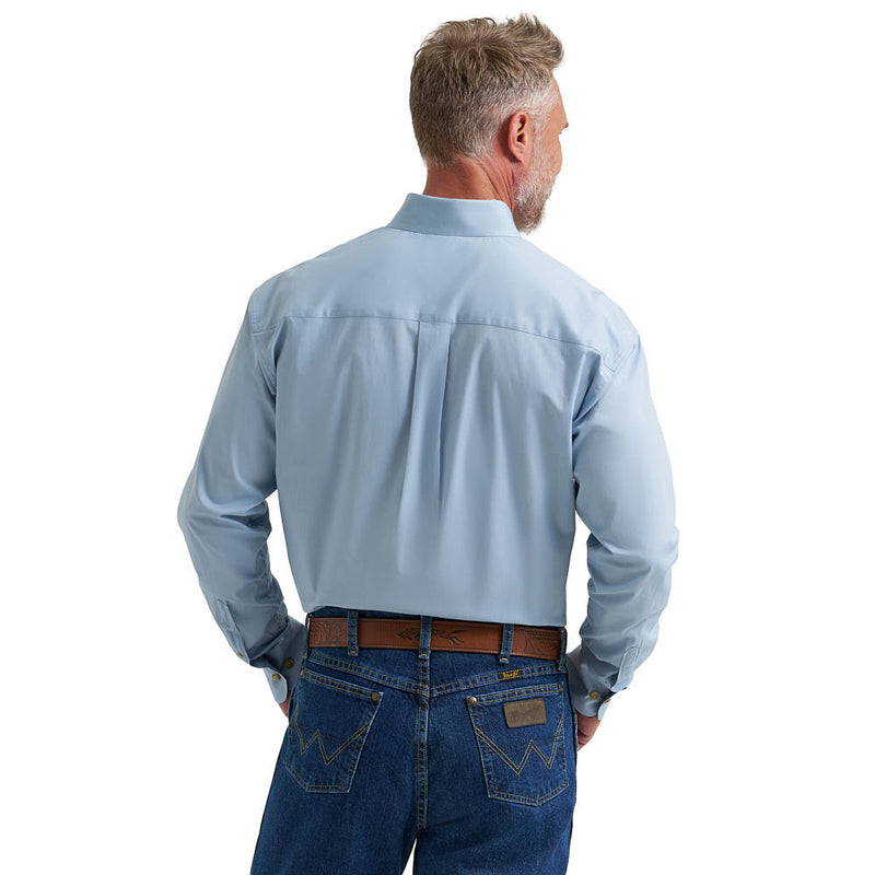 Wrangler Men's George Strait Solid Blue Shirt