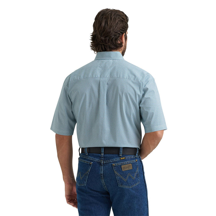 Wrangler Men's George Strait Teal Geo Print Shirt