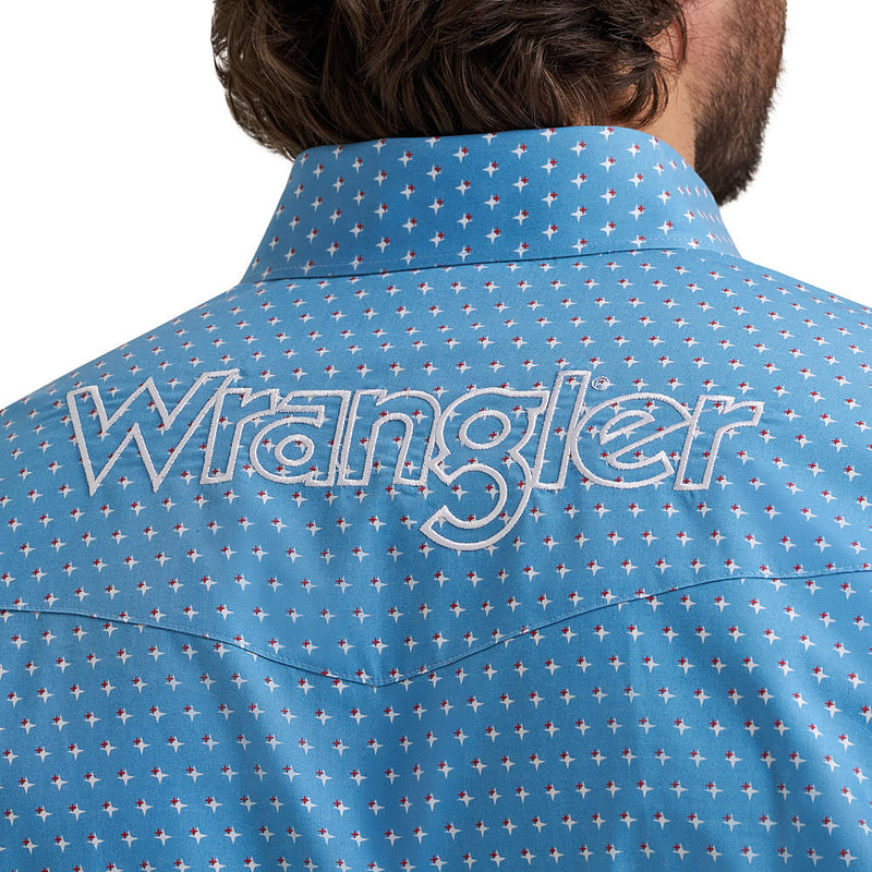 Wrangler Men's Blue American Logo Shirt