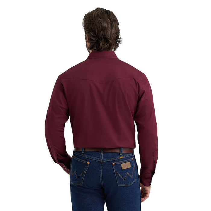 Wrangler Men's Burgundy Dress Shirt