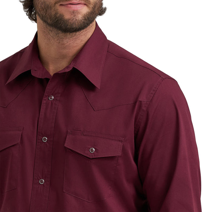 Wrangler Men's Burgundy Dress Shirt