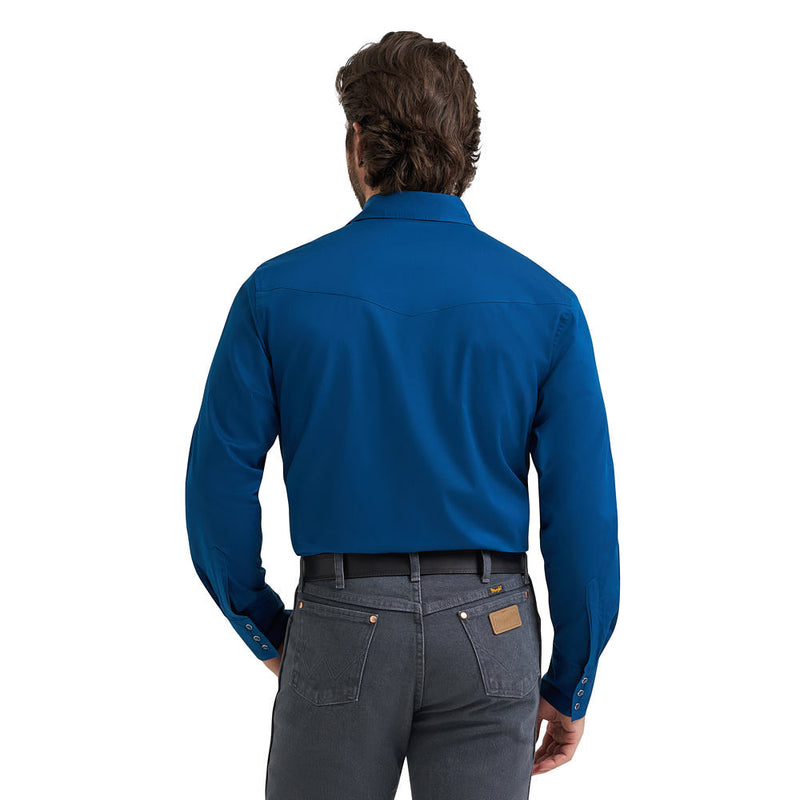 Wrangler Men's Blue Western Dress Shirt