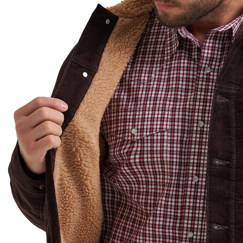 Wrangler Men's Black Coffee Corduroy Jacket