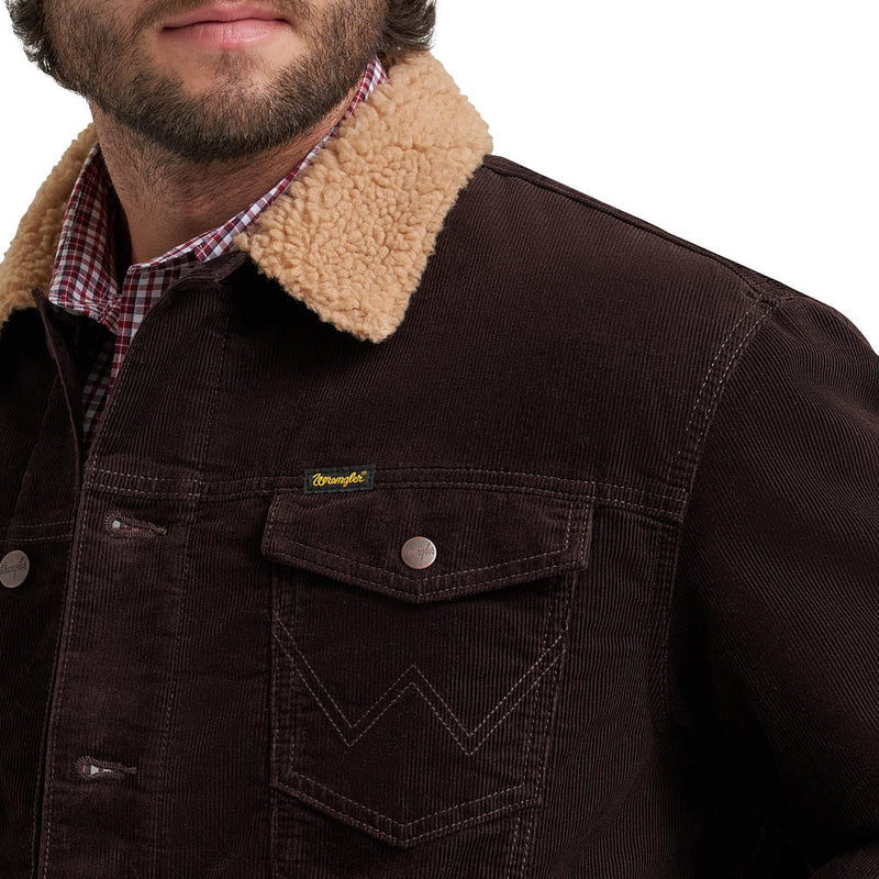Wrangler Men's Black Coffee Corduroy Jacket