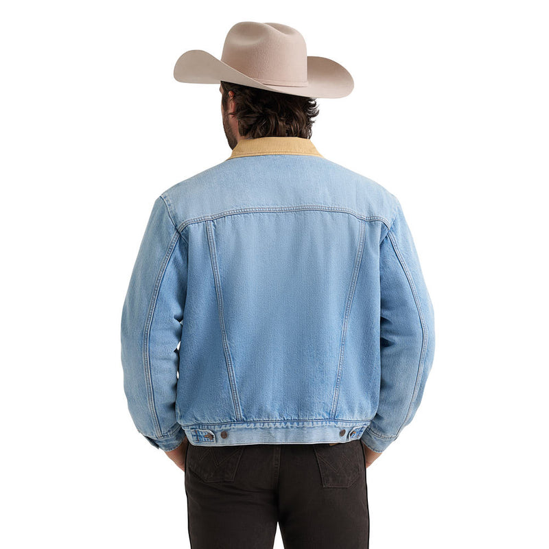 Wrangler Men's Bleach Wash Sherpa Denim Jacket