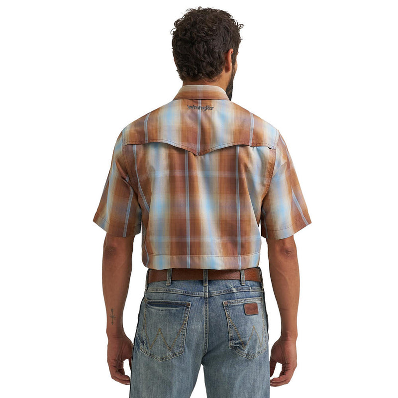 Wrangler Men's Sepia Ombre Plaid ATG Shirt