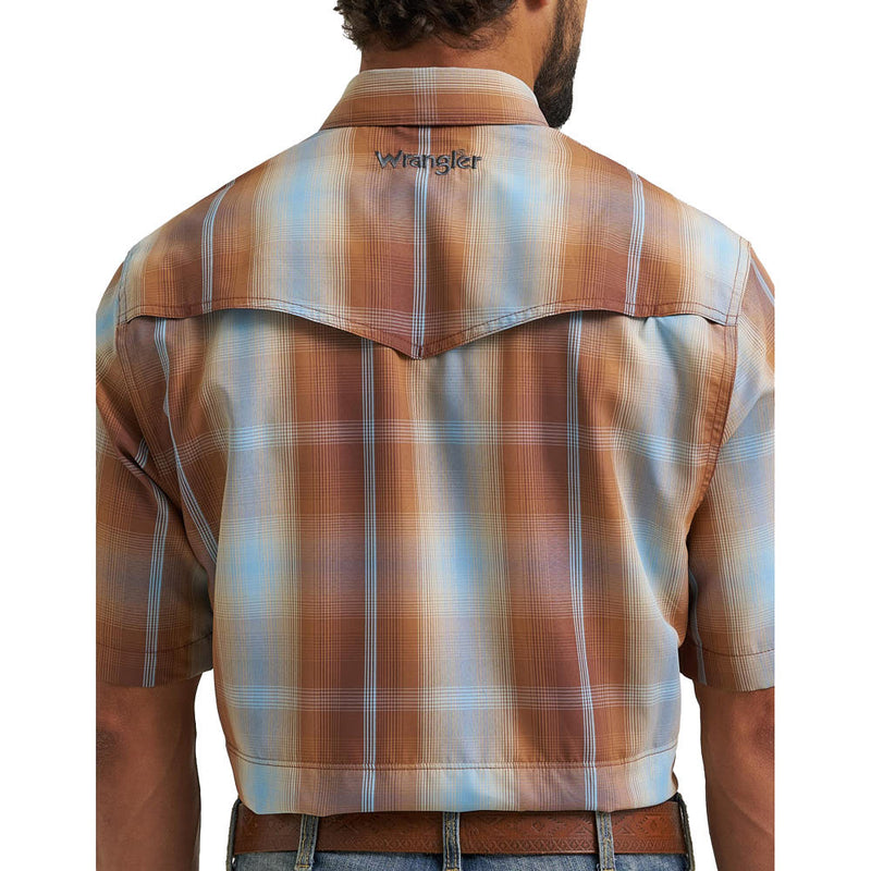 Wrangler Men's Sepia Ombre Plaid ATG Shirt
