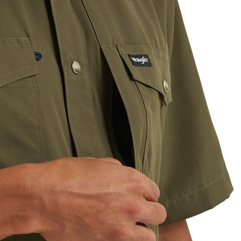 Wrangler Men's ATG Olive Night Performance Shirt
