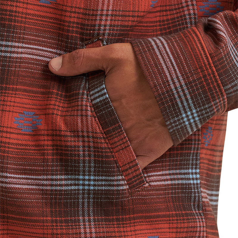 Wrangler Men's Burnt Brick Flannel Shirt Jacket