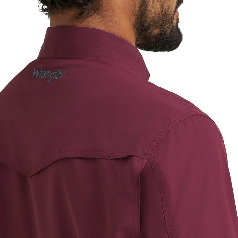 Wrangler Men's Western Performance Fig Solid Shirt