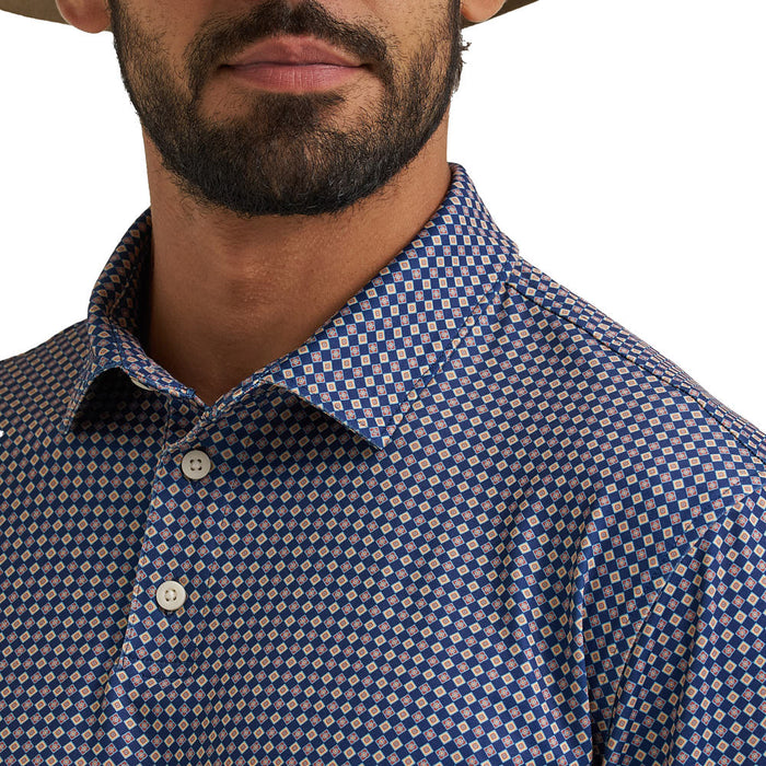 Wrangler Men's ATG Blue Depths Geo Performance Polo