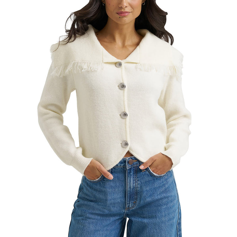 Wrangler Women's White Sweater Cardigan