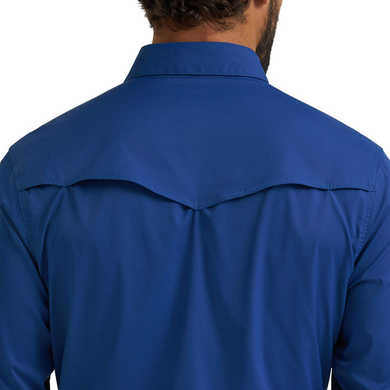 Wrangler Men's ATG Navy Peony Technical Long Sleeve Shirt