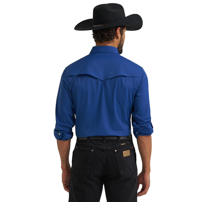 Wrangler Men's ATG Navy Peony Technical Long Sleeve Shirt