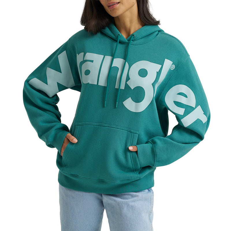 Wrangler Women's Retro Vintage Turquoise Hoodie