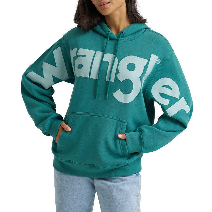 Wrangler Women's Retro Vintage Turquoise Hoodie